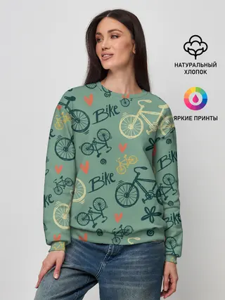 Женский свитшот / Велосипед Текстура