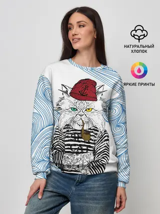 Женский свитшот / Кот Моряк