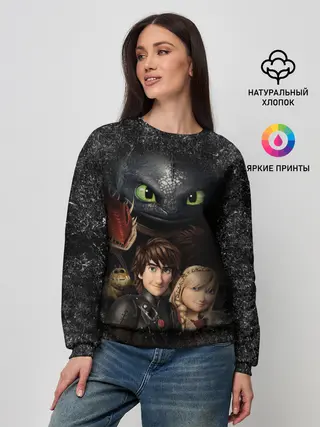 Женский свитшот / Беззубик и викинги