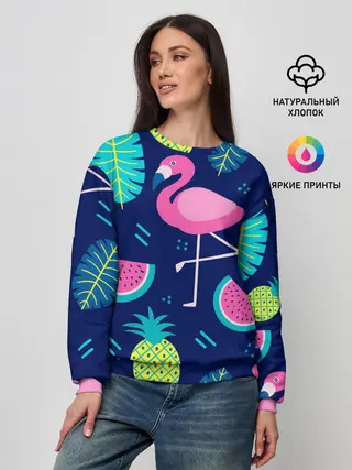 Женский свитшот / Фламинго