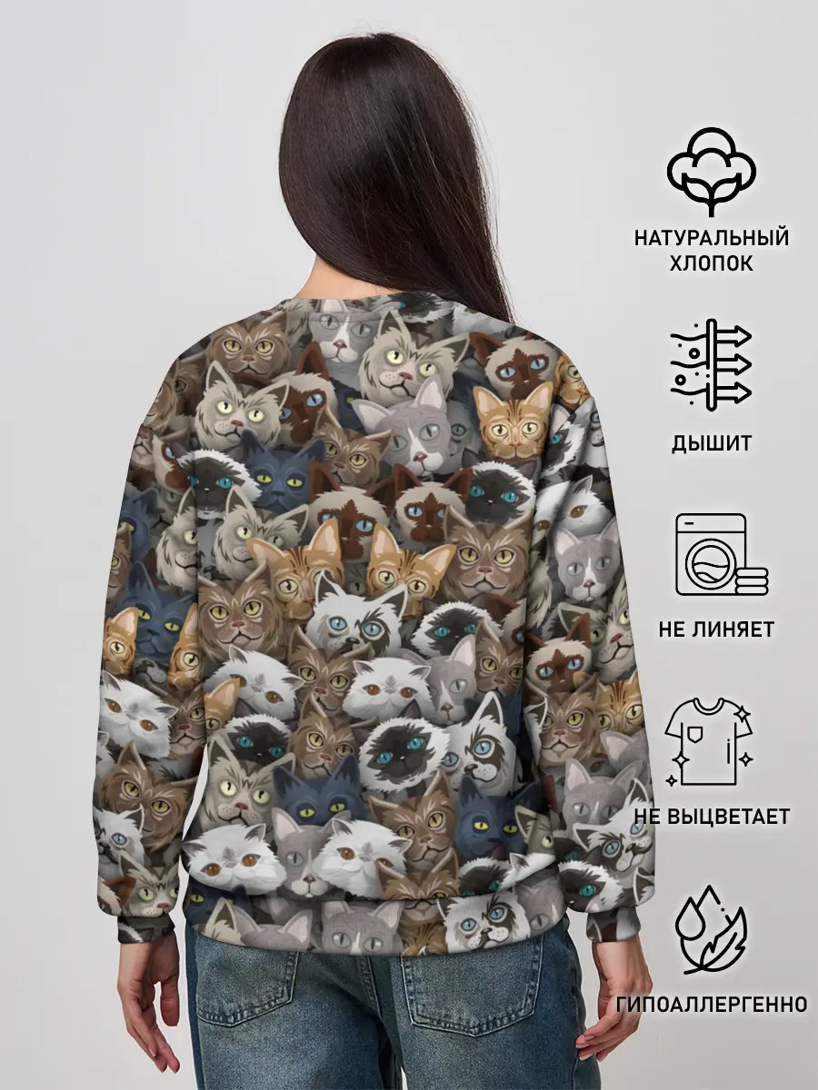 Женский свитшот / Коты разных пород