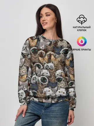 Женский свитшот / Коты разных пород