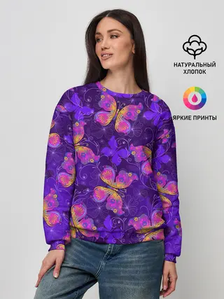 Женский свитшот / Розовые бабочки