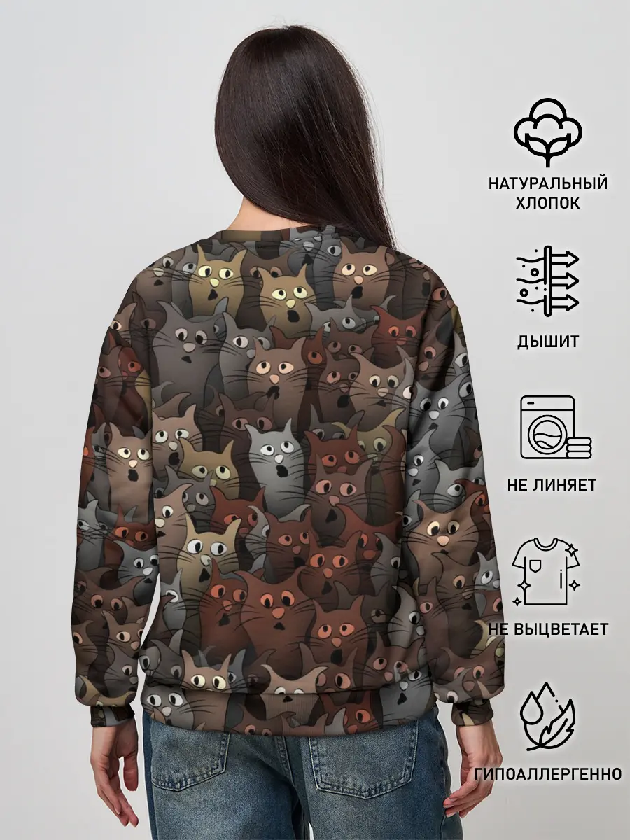 Женский свитшот / Глупые коты