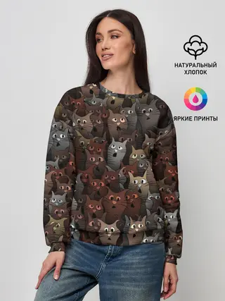 Женский свитшот / Глупые коты