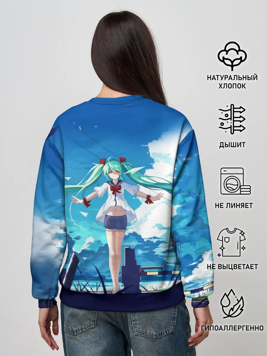 Женский свитшот / Хацунэ Мику под летним небом
