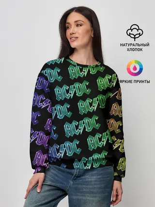 Женский свитшот / AC DC. Паттерн Градиент
