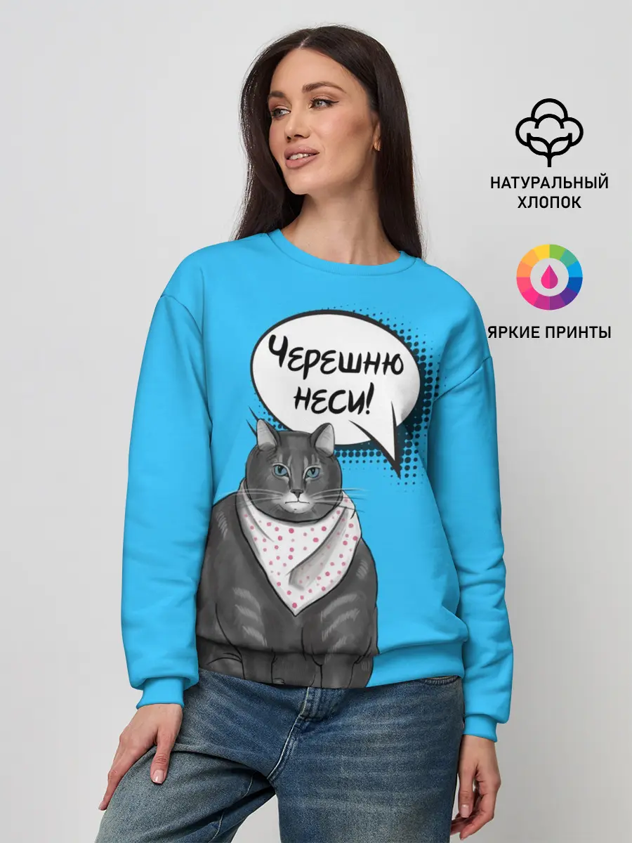 Женский свитшот / Толстый кот