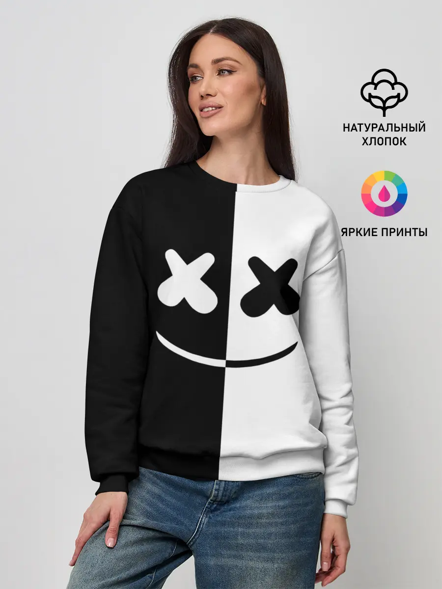 Женский свитшот / MARSHMELLO BLACK & WHITE