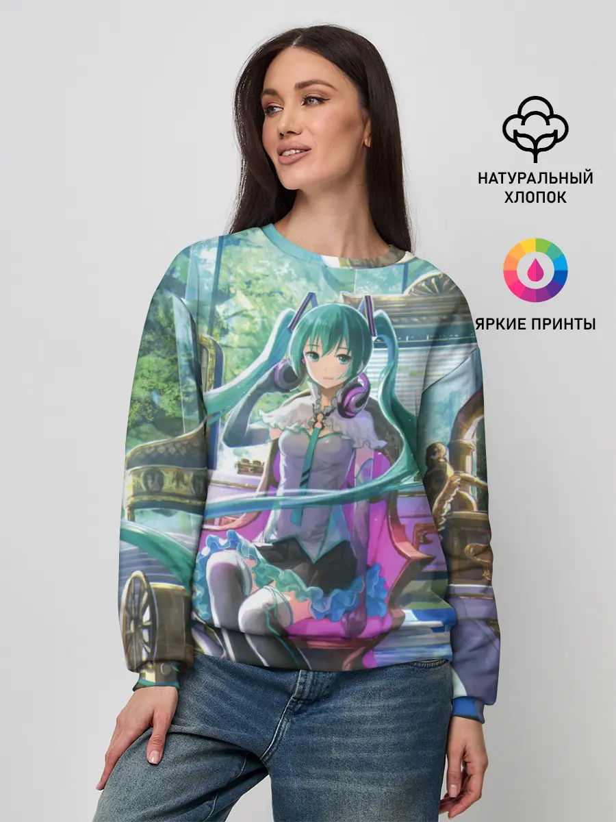 Женский свитшот / Мика Хацуне за фортепиано