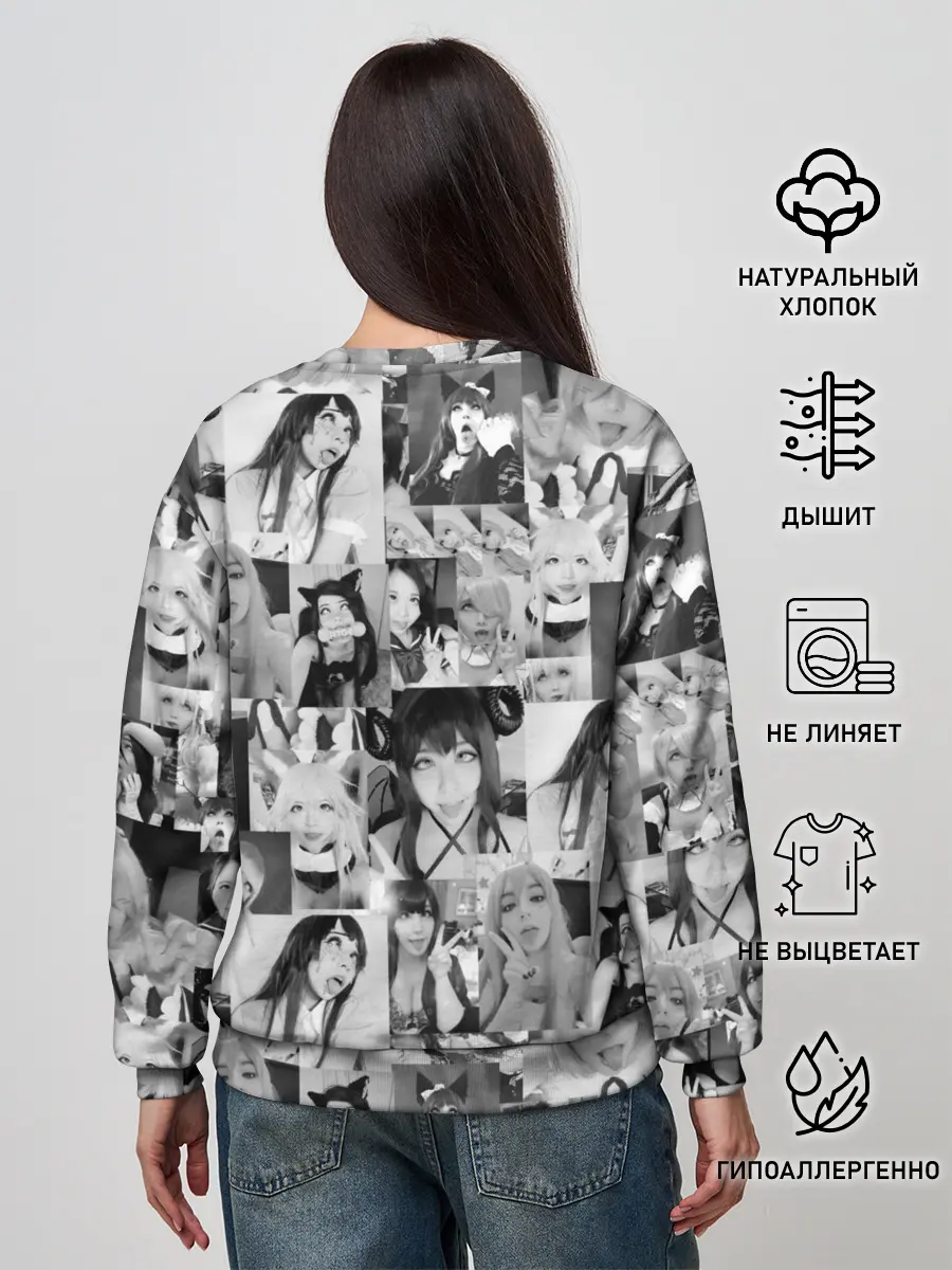 Женский свитшот / REAL AHEGAO - фото Ахегао