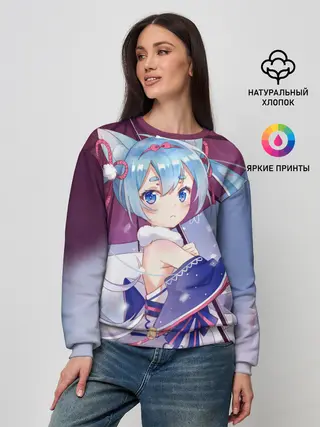 Женский свитшот / Хацуне Мику с зонтом