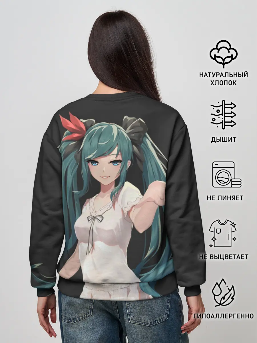 Женский свитшот / Хацуне Мику с протянутой рукой