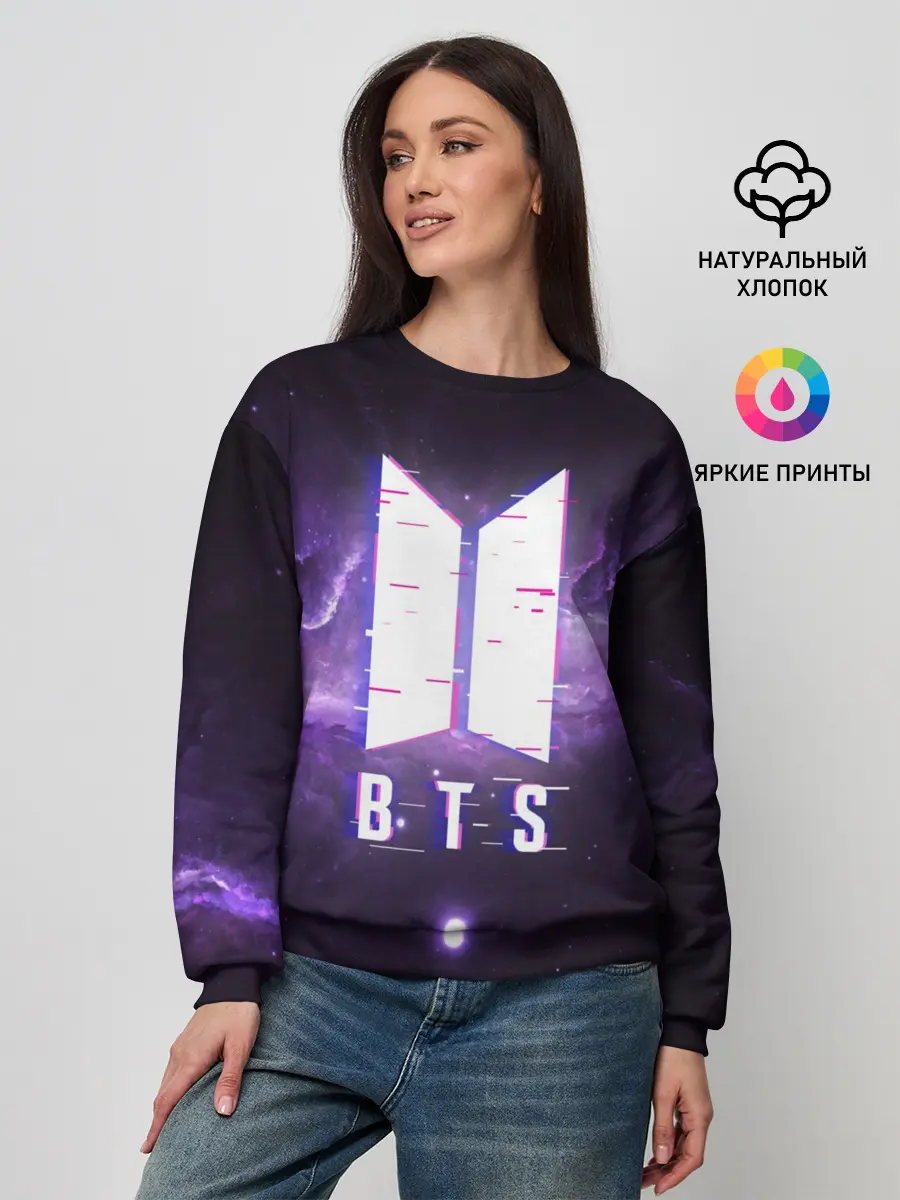 Женский свитшот / BTS SPACЕ 3D / БТС КОСМОС