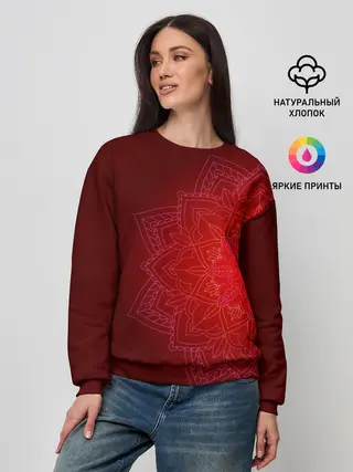 Женский свитшот / Красная мандала