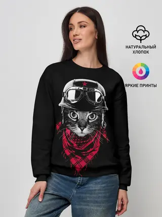 Женский свитшот / Кот Пилот