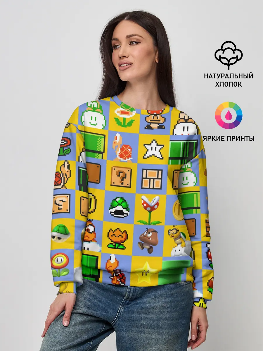 Женский свитшот / Super Mario Pop art