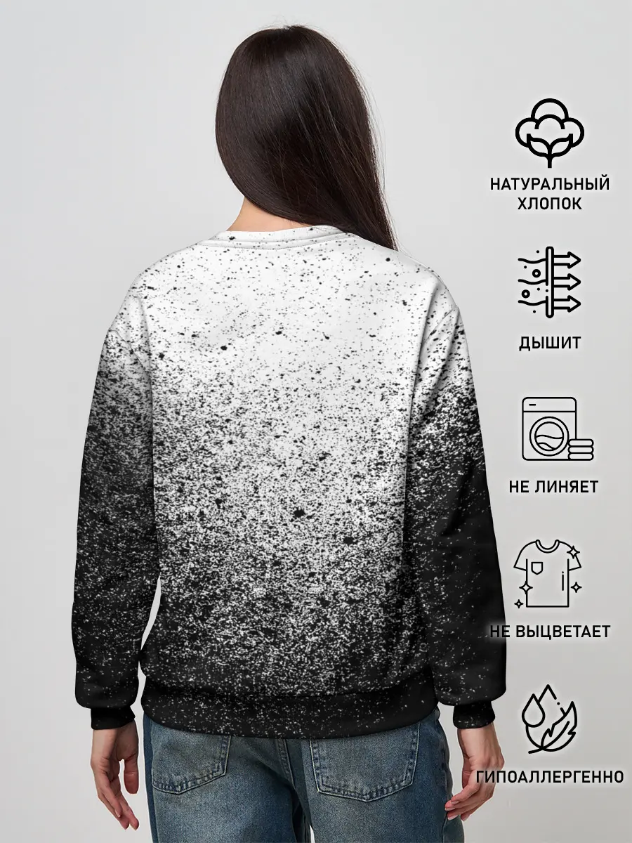 Женский свитшот / БРЫЗГИ КРАСОК ЧЁРНЫЙ