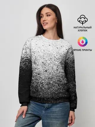 Женский свитшот / БРЫЗГИ КРАСОК ЧЁРНЫЙ