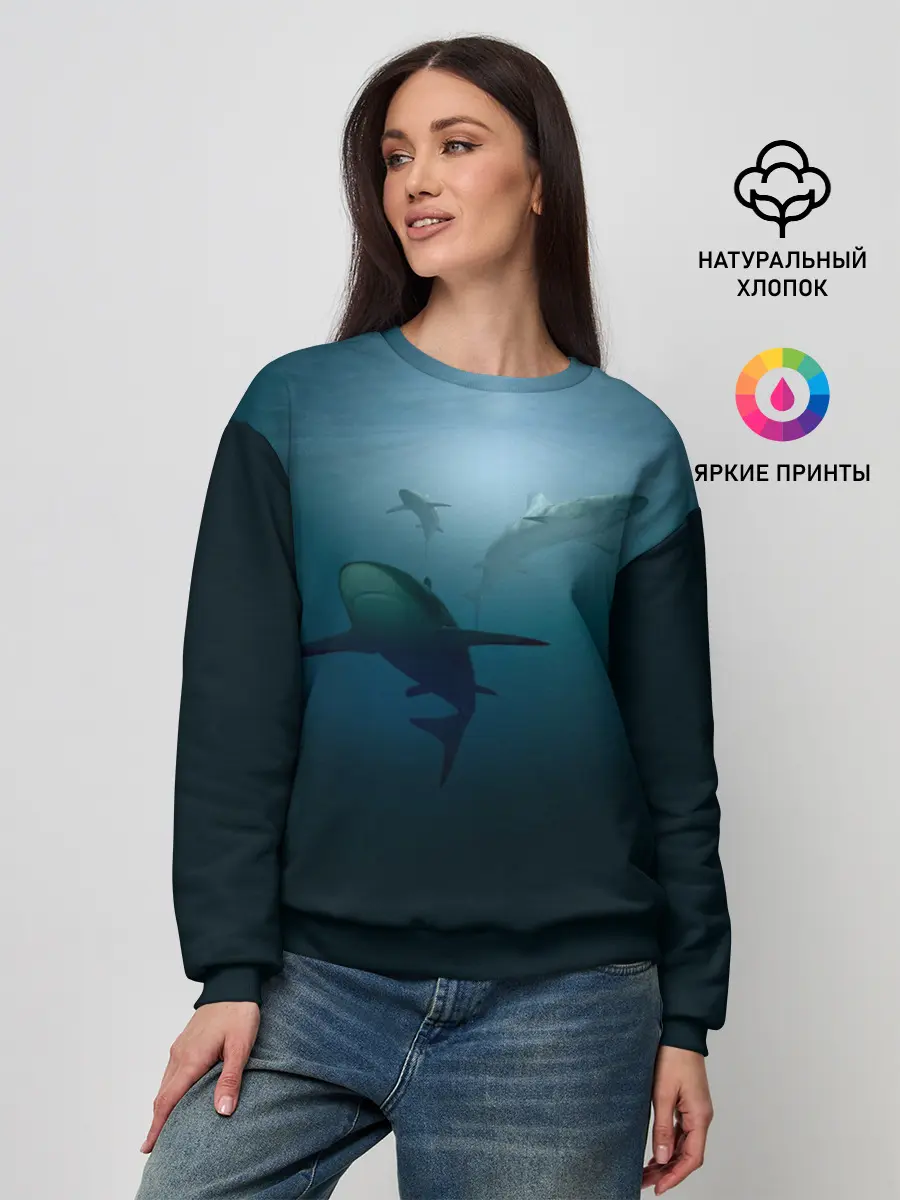 Женский свитшот / Акулы