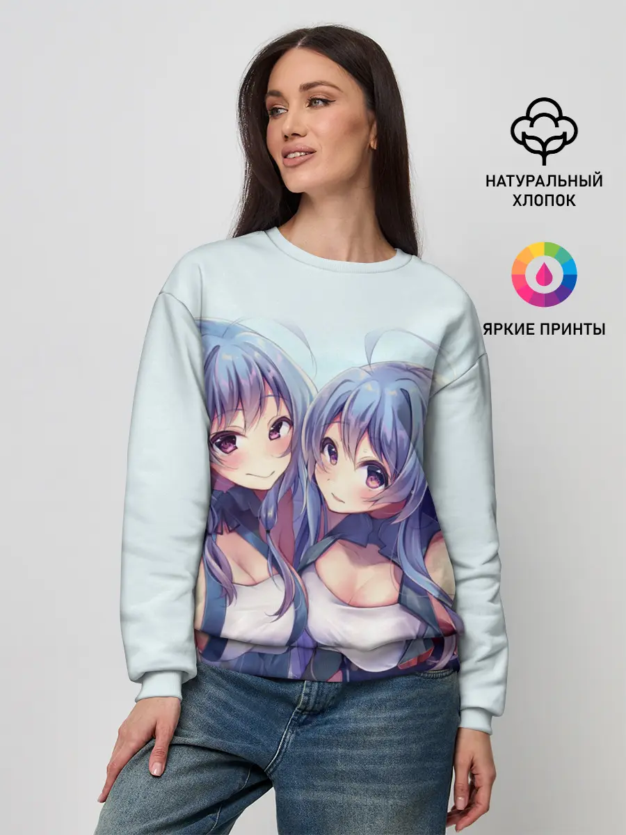 Женский свитшот / Аниме девочки-двойняшки