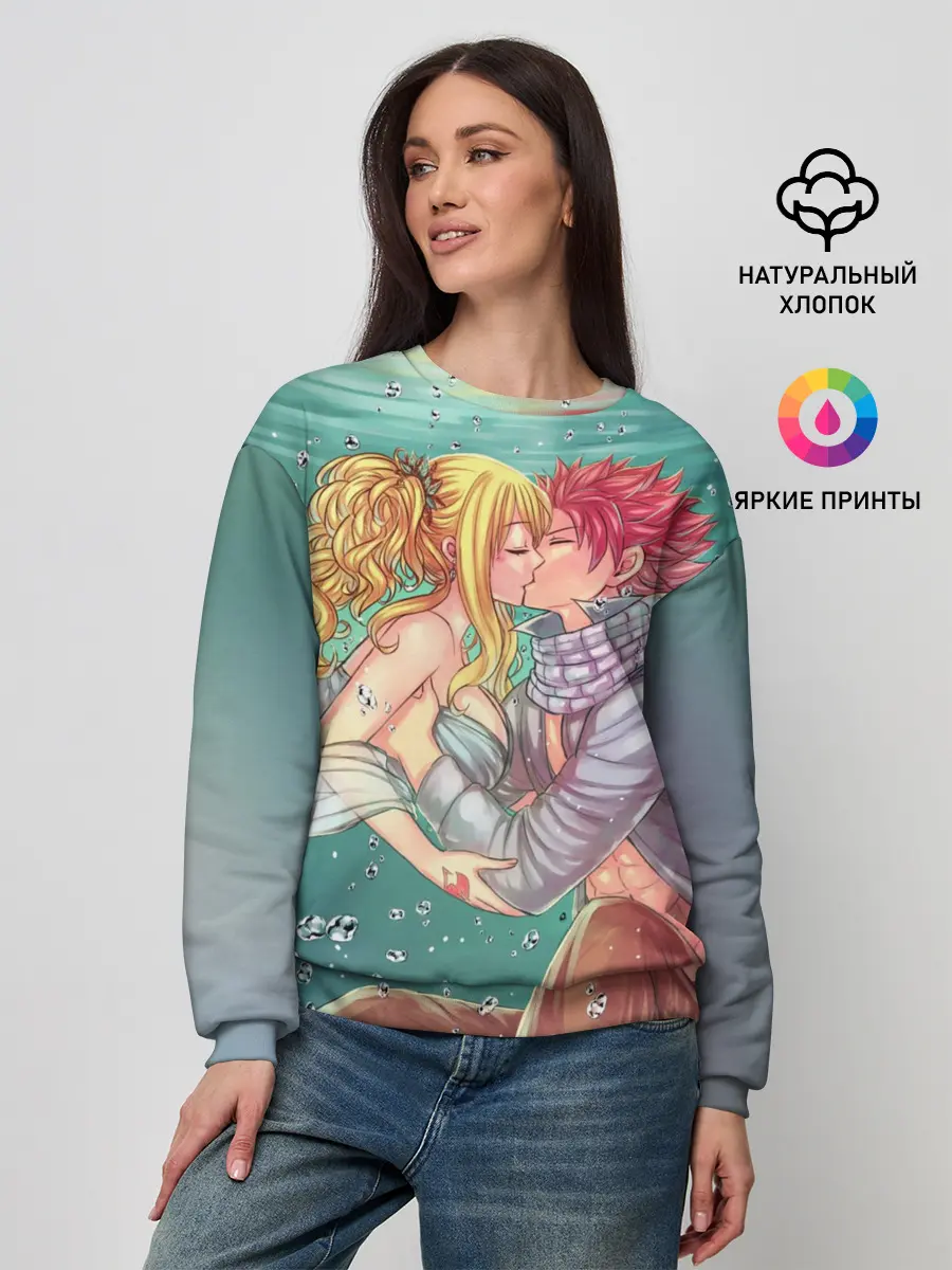 Женский свитшот / Хвост Феи поцелуй Люси и Нацу