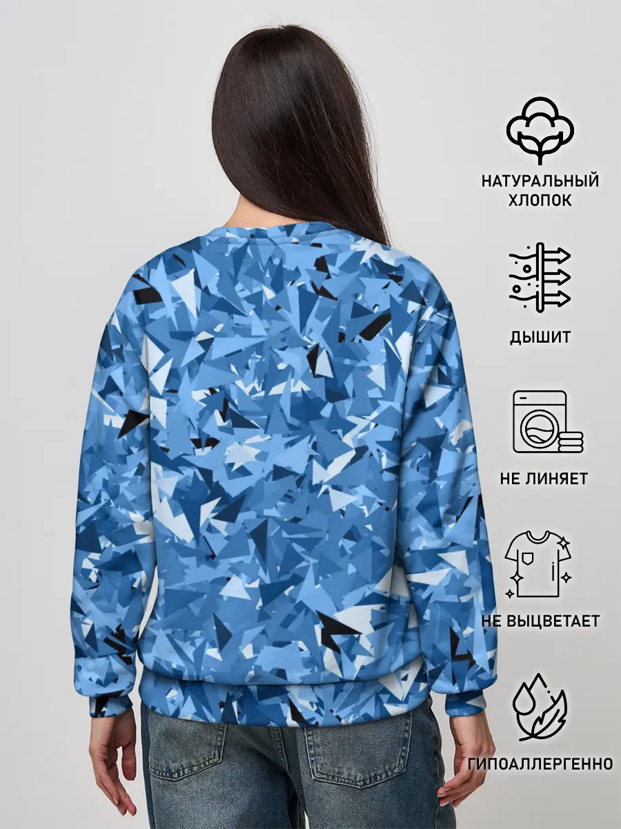 Женский свитшот / Сине-бело-голубой лев