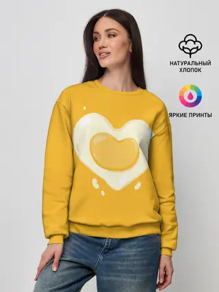 Женский свитшот / Яичница Сердечко