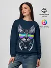 Женский свитшот / Кот в Наушниках