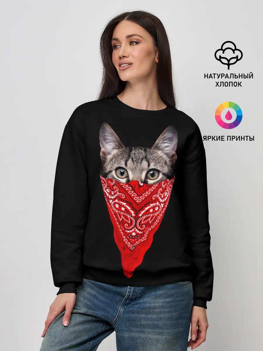 Женский свитшот / Gangsta Cat