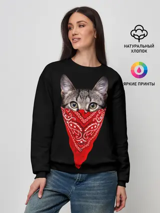 Женский свитшот / Gangsta Cat
