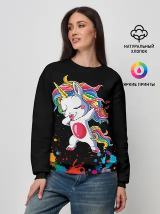 Женский свитшот / Радужный единорог