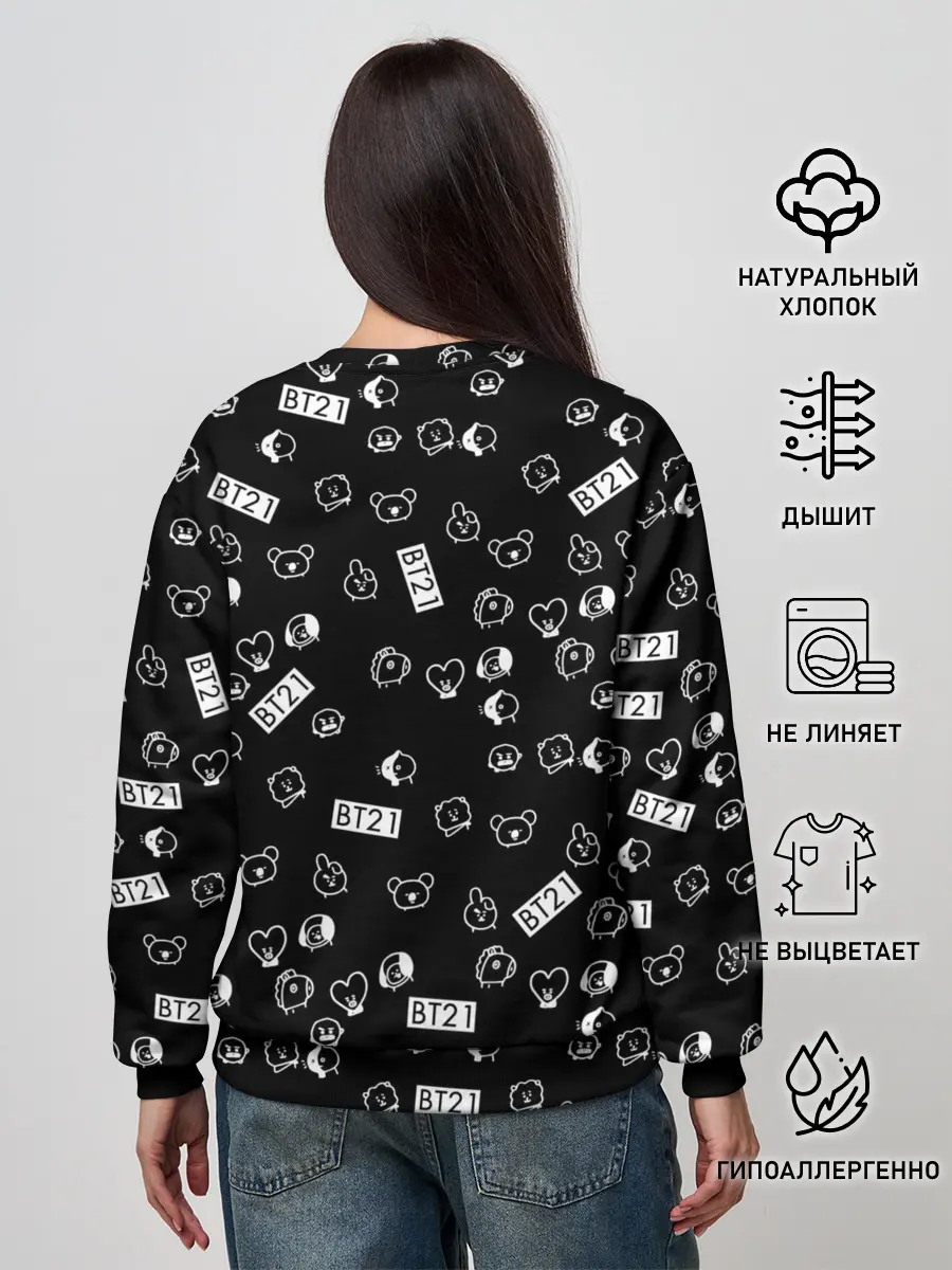 Женский свитшот / BTS BT21 STICKERS