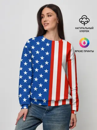 Женский свитшот / Американский Флаг