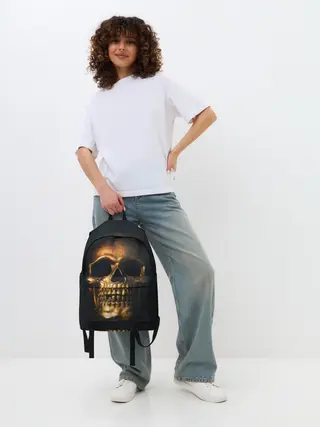 Рюкзак джинсовый / Gold Skull