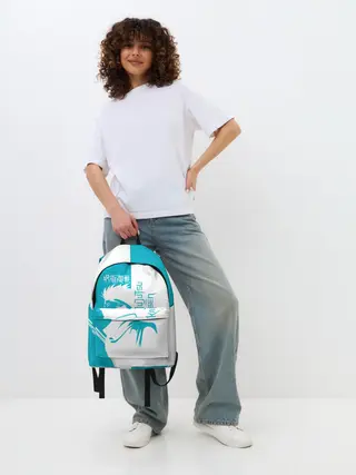 Рюкзак джинсовый / Годжо Сатору бирюзовый Магическая битва