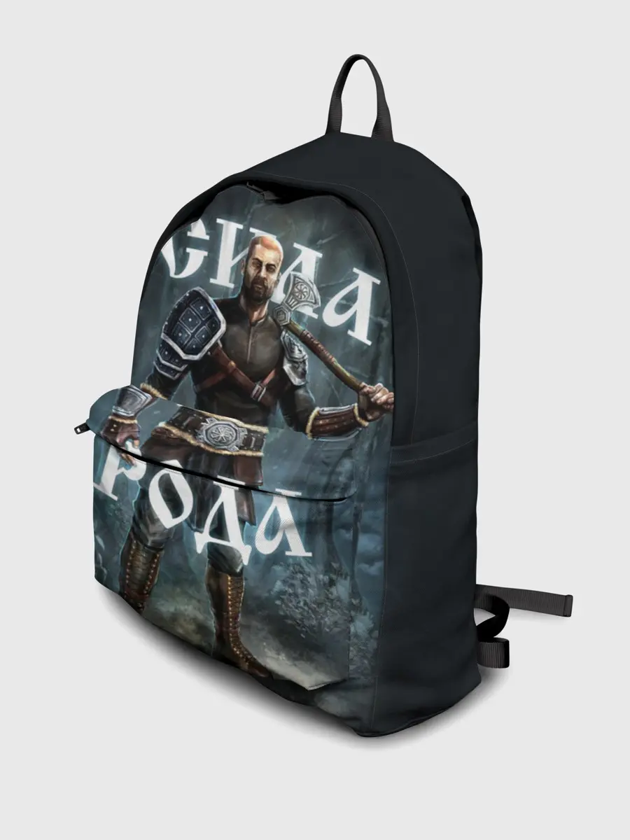 Рюкзак джинсовый / Сила Рода. Славянский воин