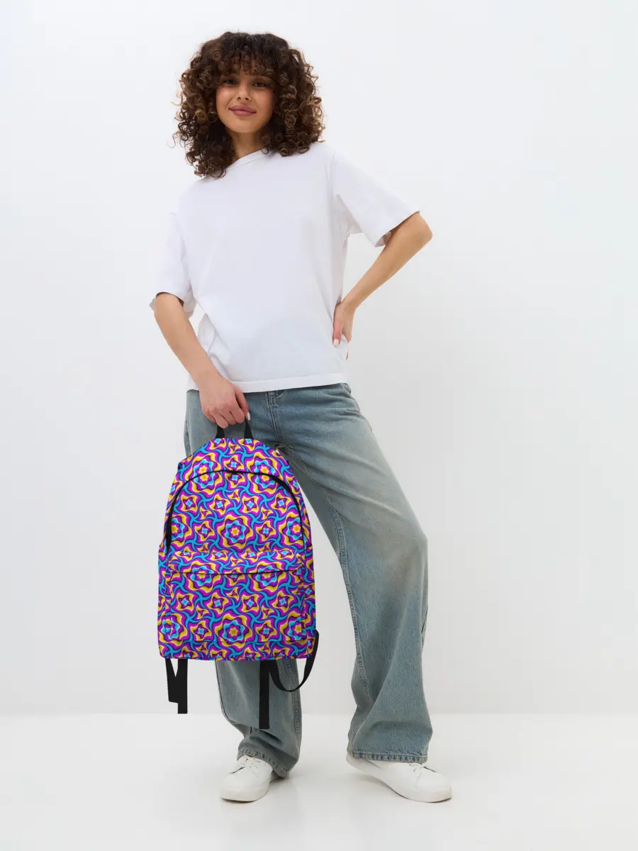 Рюкзак джинсовый / Красочный фон с цветами