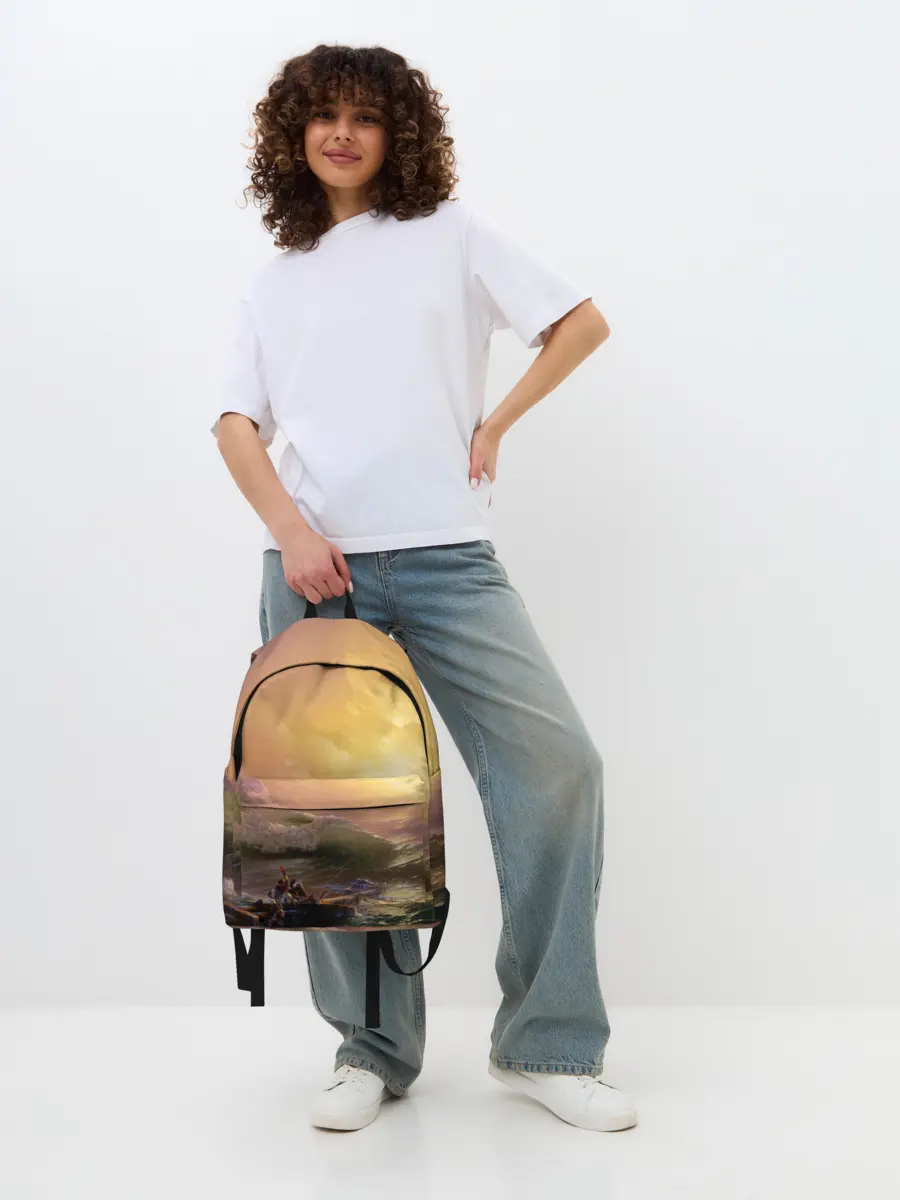 Рюкзак джинсовый / Шторм в море девятый вал