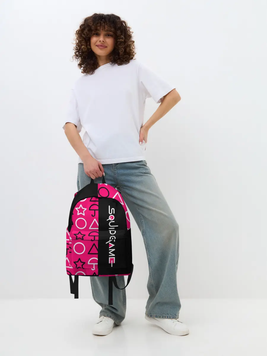 Рюкзак джинсовый / ИГРА В КАЛЬМАРА / СИМВОЛИКА