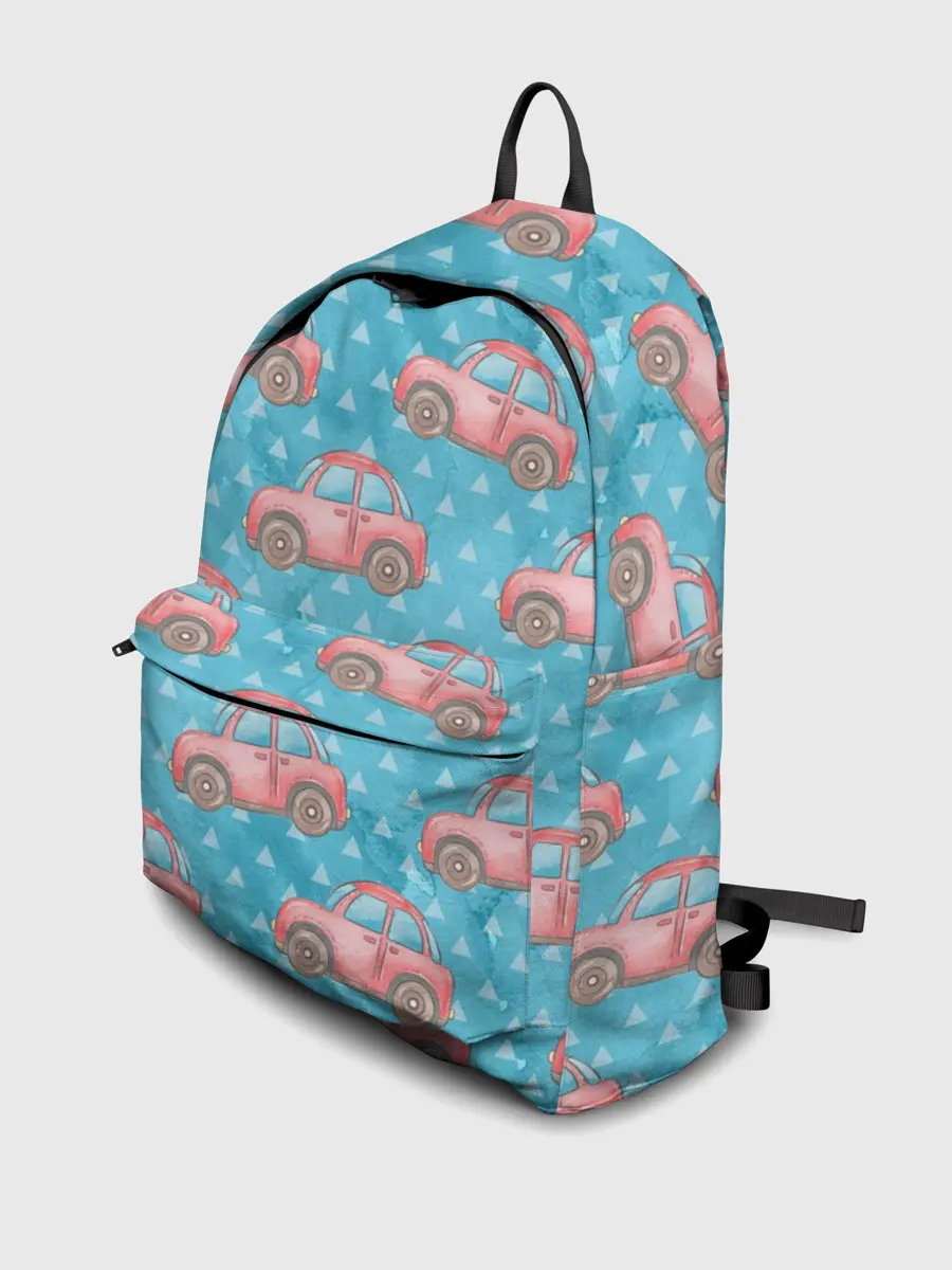 Рюкзак джинсовый / Машинки детский рисунок