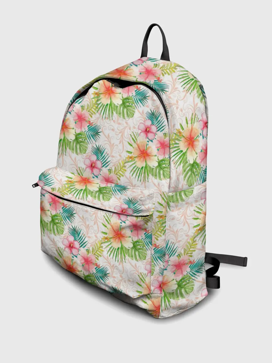 Рюкзак джинсовый / Гавайские цветы