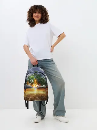 Рюкзак джинсовый / Удар молнией