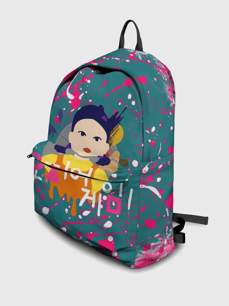 Рюкзак джинсовый / ИГРА В КАЛЬМАРА SQUID GAME КУКЛА