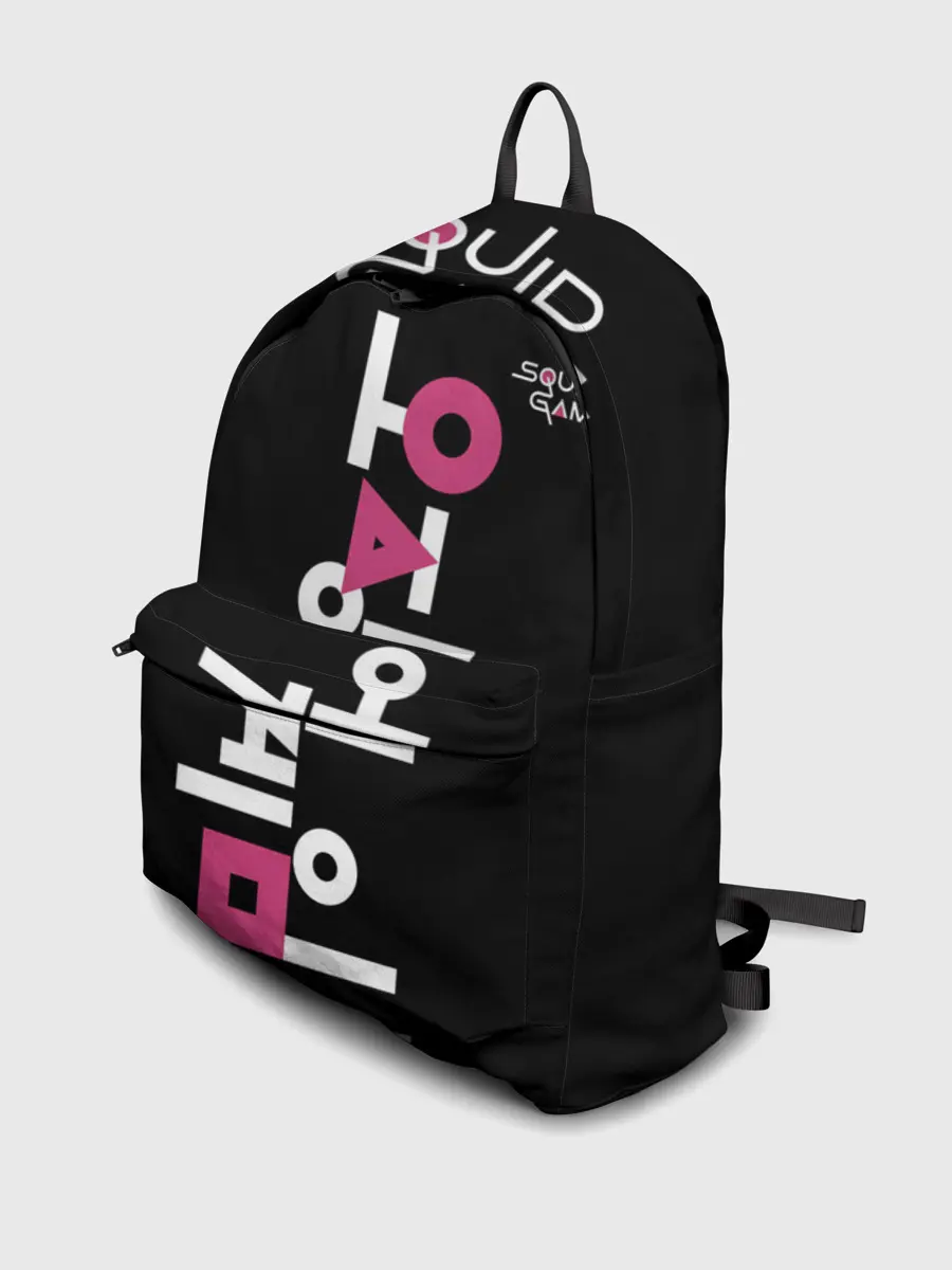 Рюкзак джинсовый / Игра в кальмара: логотип