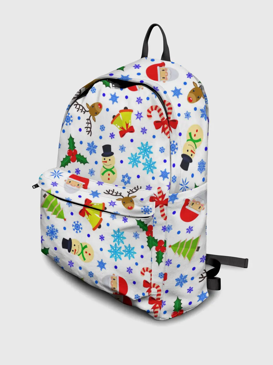 Рюкзак джинсовый / Новогодний - Рождественский узор