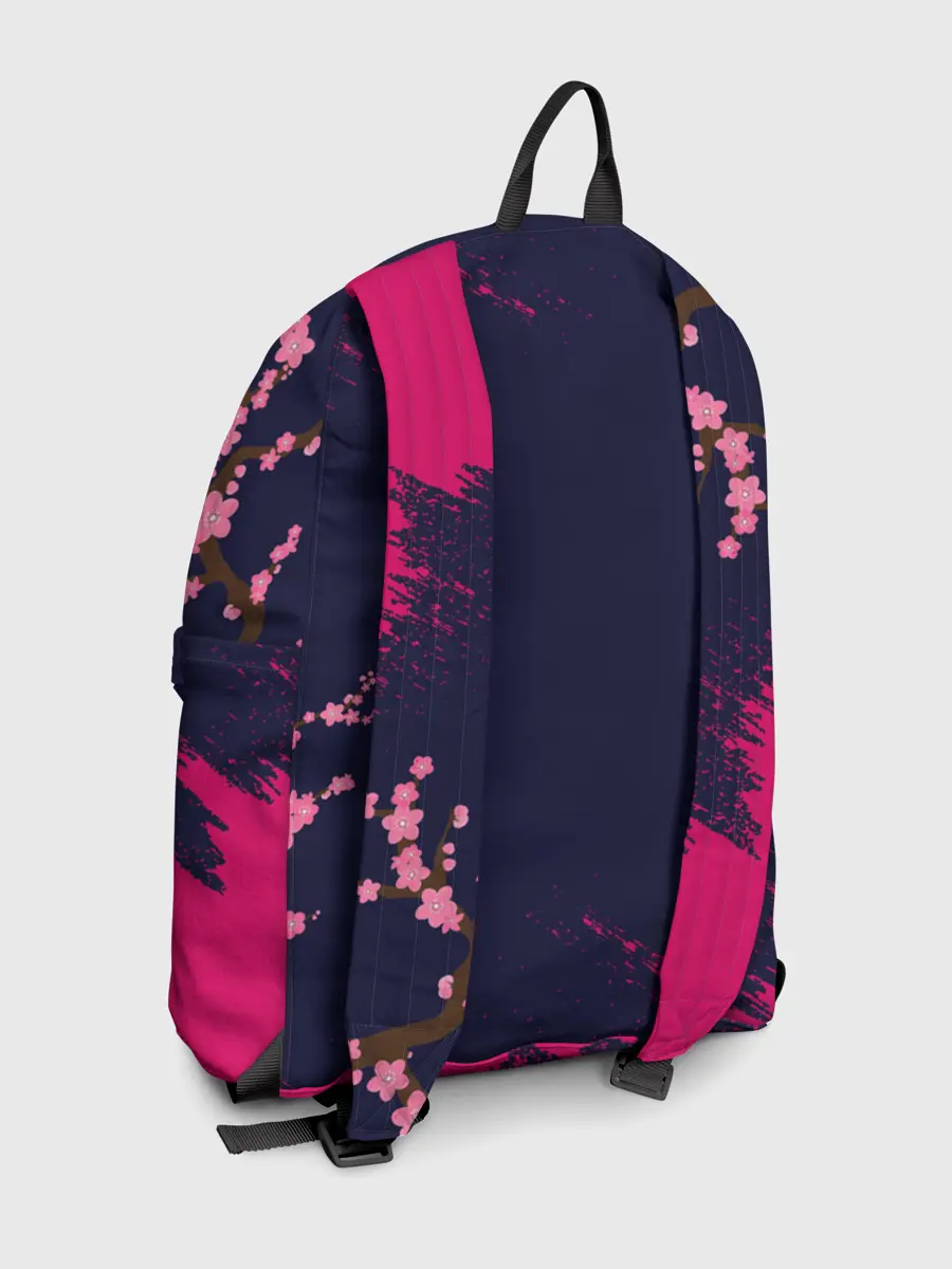 Рюкзак джинсовый / ДЕВУШКА В КИМОНО И ПТИЦАМИ