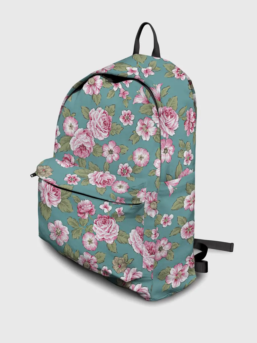 Рюкзак джинсовый / Поле розовых цветов