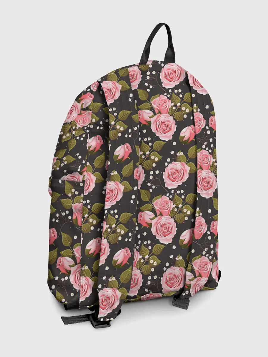 Рюкзак джинсовый / Яркие розовые розы