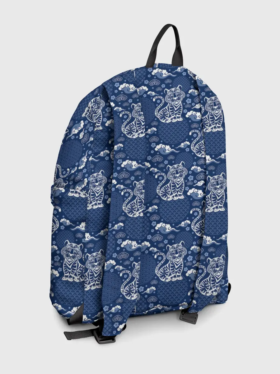 Рюкзак джинсовый / Тигры паттерн
